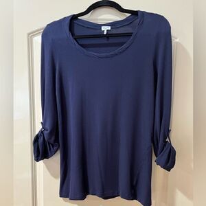 SPLENDID Long Sleeve Knit Top Navy Women’s Size Small
